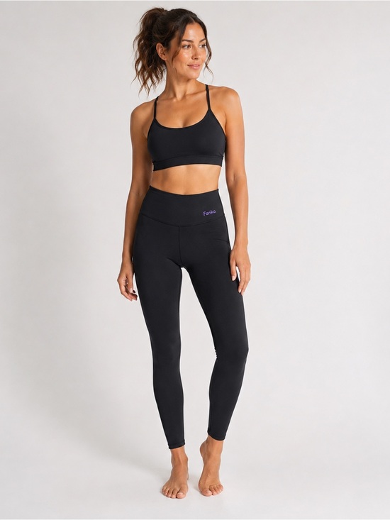 Fanka Pants - Fanka Black High Rise Compression Leggings Yoga Workout Run L